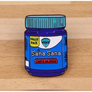SANA SANA Vicks Spanish Jar Enamel Lapel Backpack Pin NEW NWOT